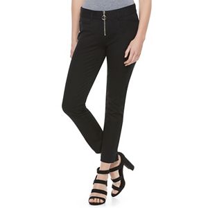 Juniors' Candie's® Audrey Black Zip-Front Pants