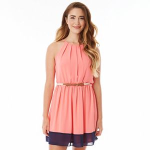 Juniors' IZ Byer California Pintuck Halter Dress