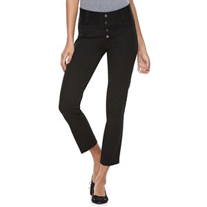 Juniors' Candie's® Button Front Straight-Leg Crop Pants