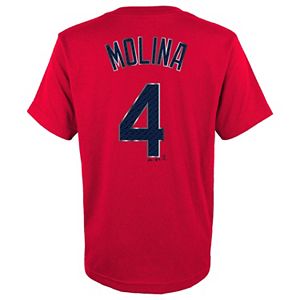 Boys 8-20 Majestic St. Louis Cardinals Yadier Molina Metal Grid Player Name and Number Tee