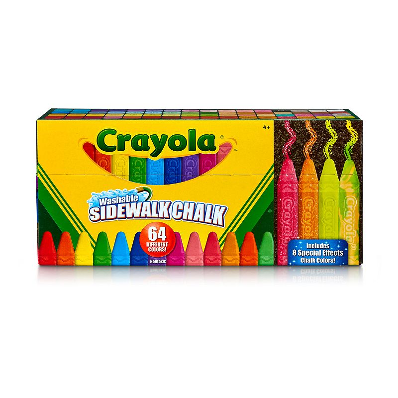 Crayola Washable Sidewalk Chalk-64 Colors Including 8 W/Special Effects