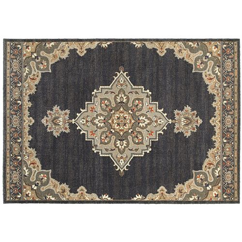 StyleHaven Portia Floral Medallion Framed Rug