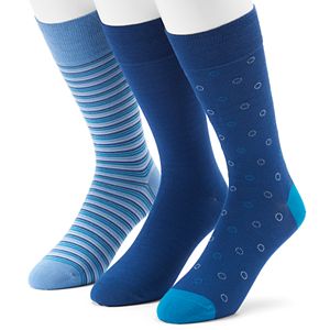Men's 3-pack Marc Anthony Circle, Solid & Striped Dress Socks