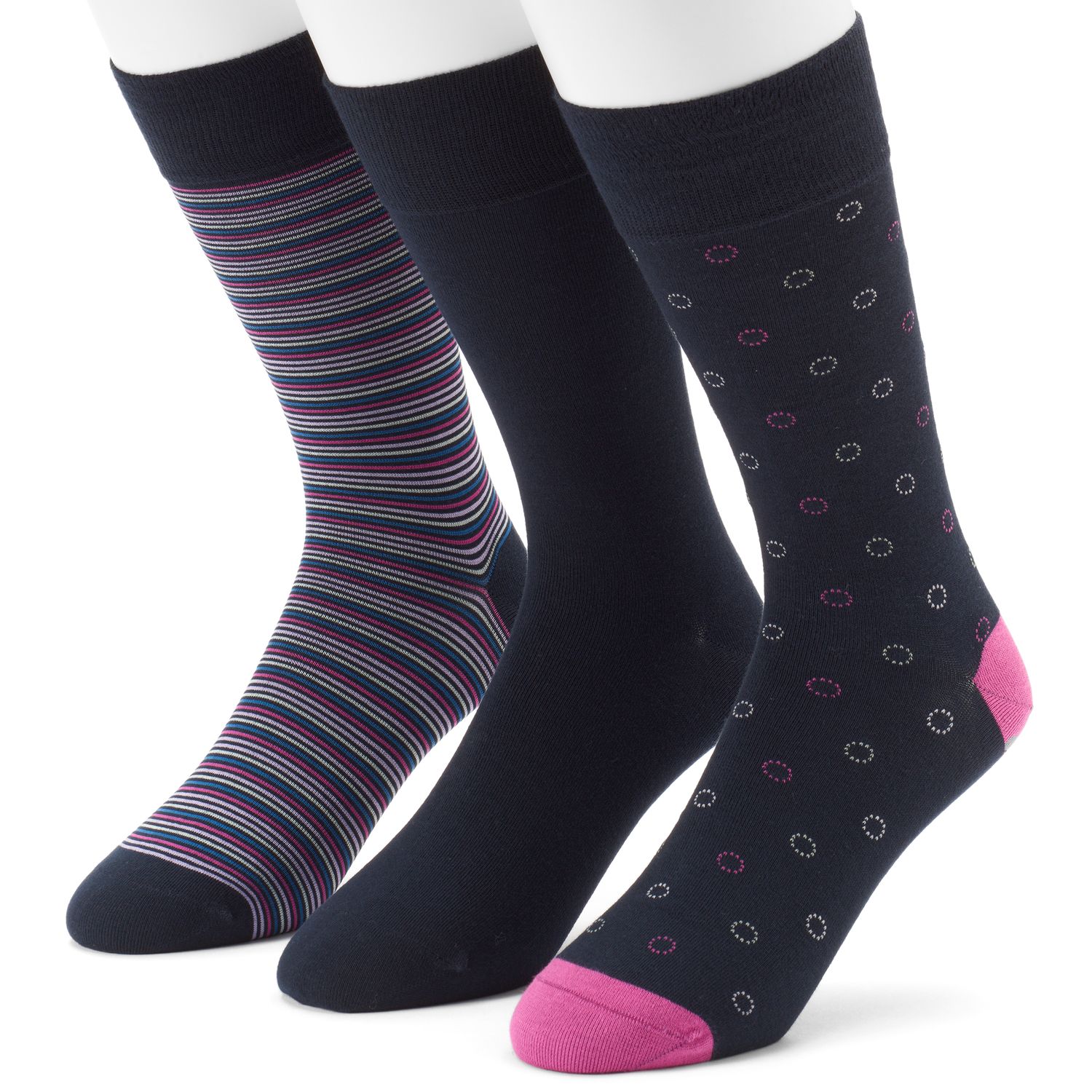 pink and navy dress socks