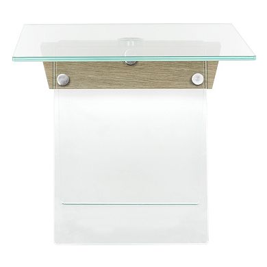 Safavieh Modern Industrial Glass End Table