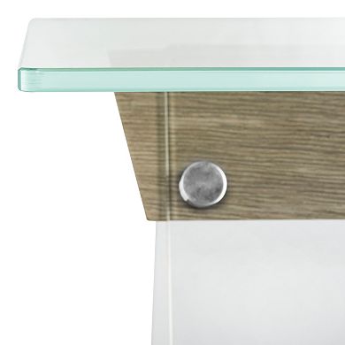 Safavieh Modern Industrial Glass End Table