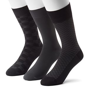 Men's 3-pack Marc Anthony Patterned & Solid Microfiber Dress Socks