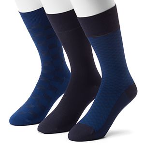 Men's 3-pack Marc Anthony Patterned & Solid Microfiber Dress Socks