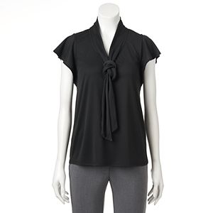Women's ELLE™ Ruffle Sleeve Front-Tie Top