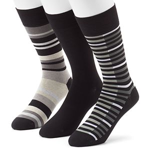 Men's 3-pack Marc Anthony UltraFresh Solid & Striped Dress Socks