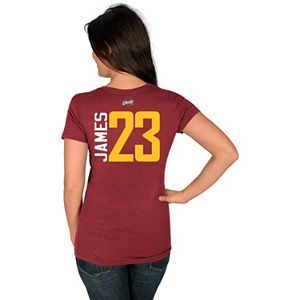 Women's Majestic Cleveland Cavaliers LeBron James Tee