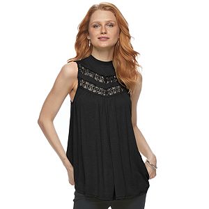 Women's Apt. 9® Crochet Mockneck Tank