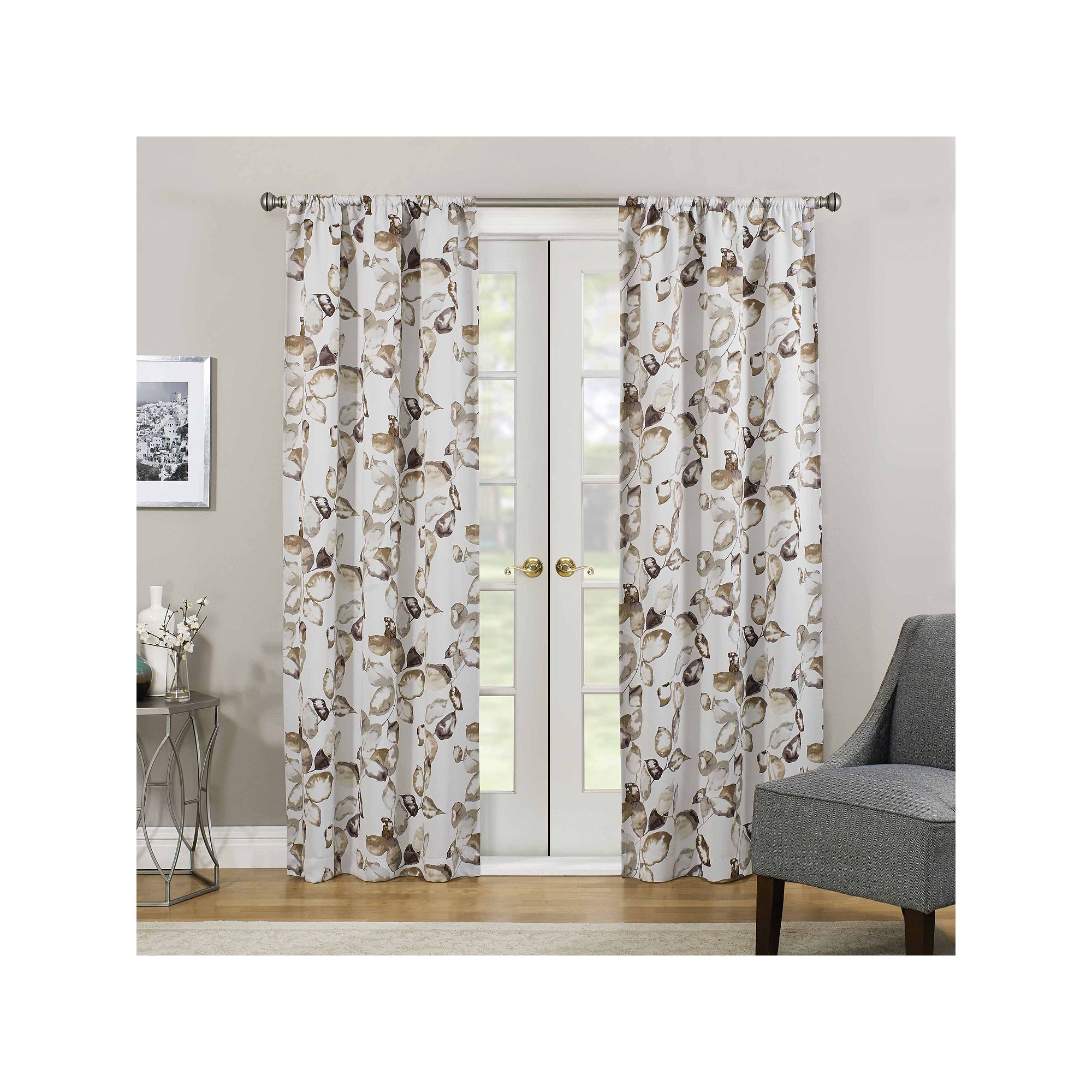 eclipse Paige Room-Darkening 1-Panel Window Curtain, Brown