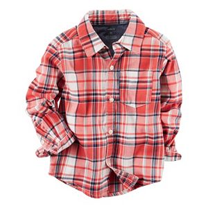 Toddler Boy Carter's Twill Plaid Button-Down Shirt