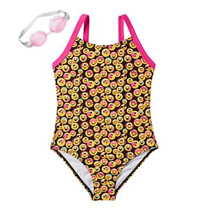 Girls 4-12 Emoji One-Piece Swimsuit