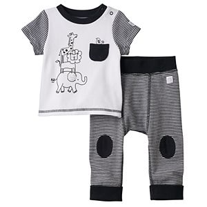 Baby Boppy Safari Graphic Tee & Striped Pants Set