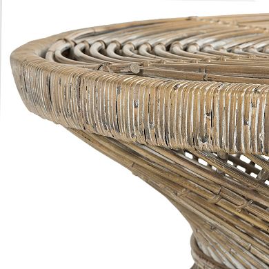 Safavieh Wide Bowed Wicker Coffee Table