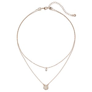 LC Lauren Conrad Layered Rose & Simulated Pearl Necklace