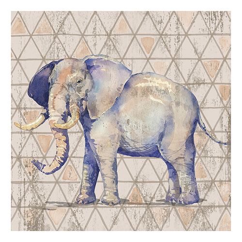 Geometric Elephant Canvas Wall Art