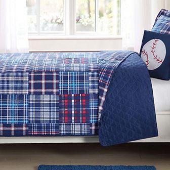My World Kids Plaid Quilt Set with Coordinating Pillow