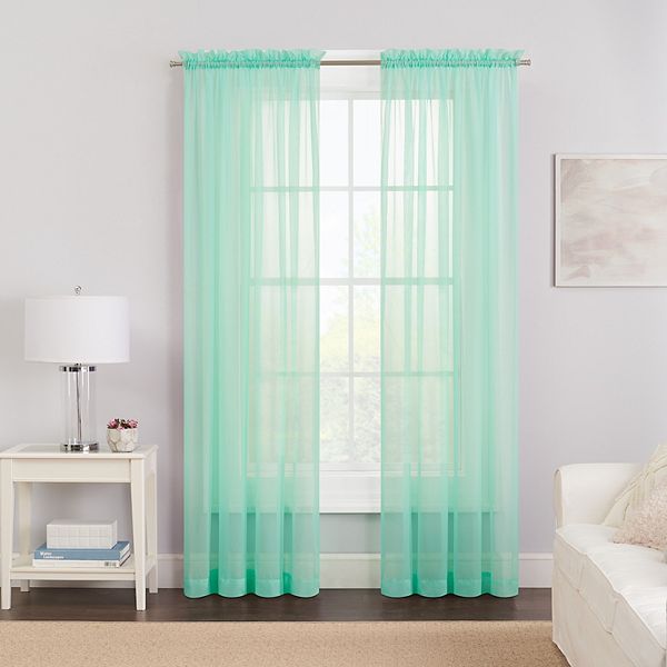 eclipse 2-Pack Victoria Voile Window Curtains - Beach Glass (59X95)