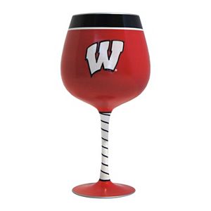 Boelter Wisconsin Badgers Artisan Wine Glass