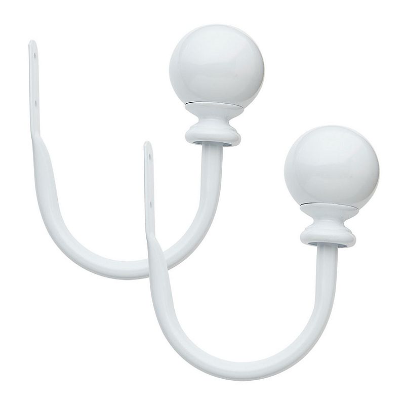 Bali Ball 2-pk. Curtain Holdbacks, White, 5/8