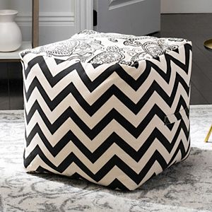 Safavieh Victorian Chevron Pouf Ottoman