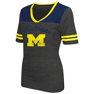 Women's Campus Heritage Michigan Wolverines Twist V-Neck Tee