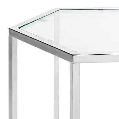 Safavieh Geometric Glass End Table