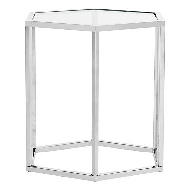 Safavieh Geometric Glass End Table