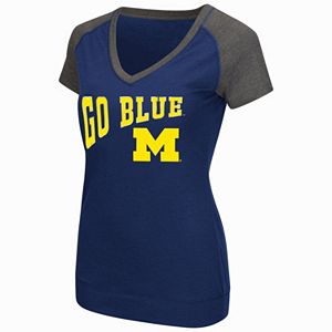 Women's Campus Heritage Michigan Wolverines First Base V-Neck Tee