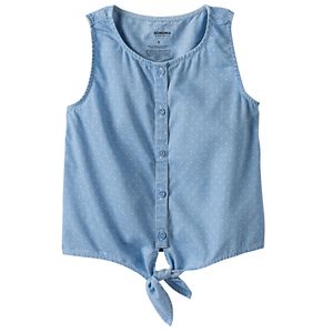 Girls 4-12 SONOMA Goods for Life™ Chambray Tie-Front Top