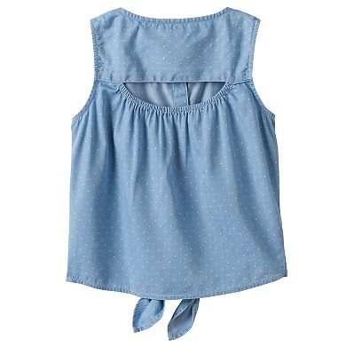 Girls 4-12 Sonoma Goods For Life® Chambray Tie-Front Top