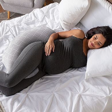 Boppy Cuddle Pregnancy Support Pillow - Gray Basket Weave
