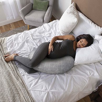 Boppy Cuddle Pregnancy Support Pillow - Gray Basket Weave