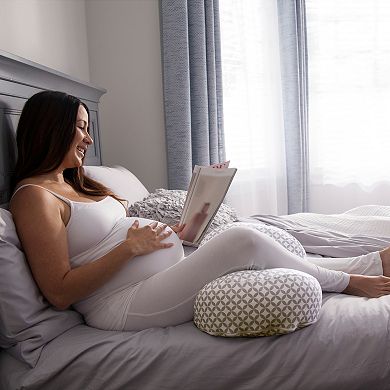 Boppy Side Sleeper Pregnancy Pillow - Gray Falling Leaves