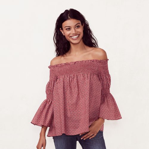Women's LC Lauren Conrad Smocked Off-the-Shoulder Top