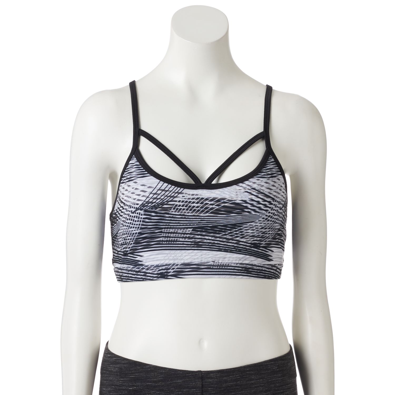 strappy front sports bra