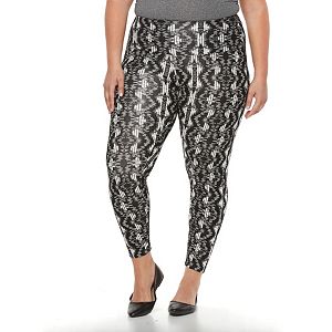 Plus Size French Laundry Printed Body Control Leggings
