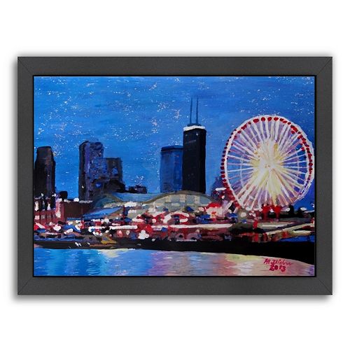 Americanflat Chicago Wheel Framed Wall Art