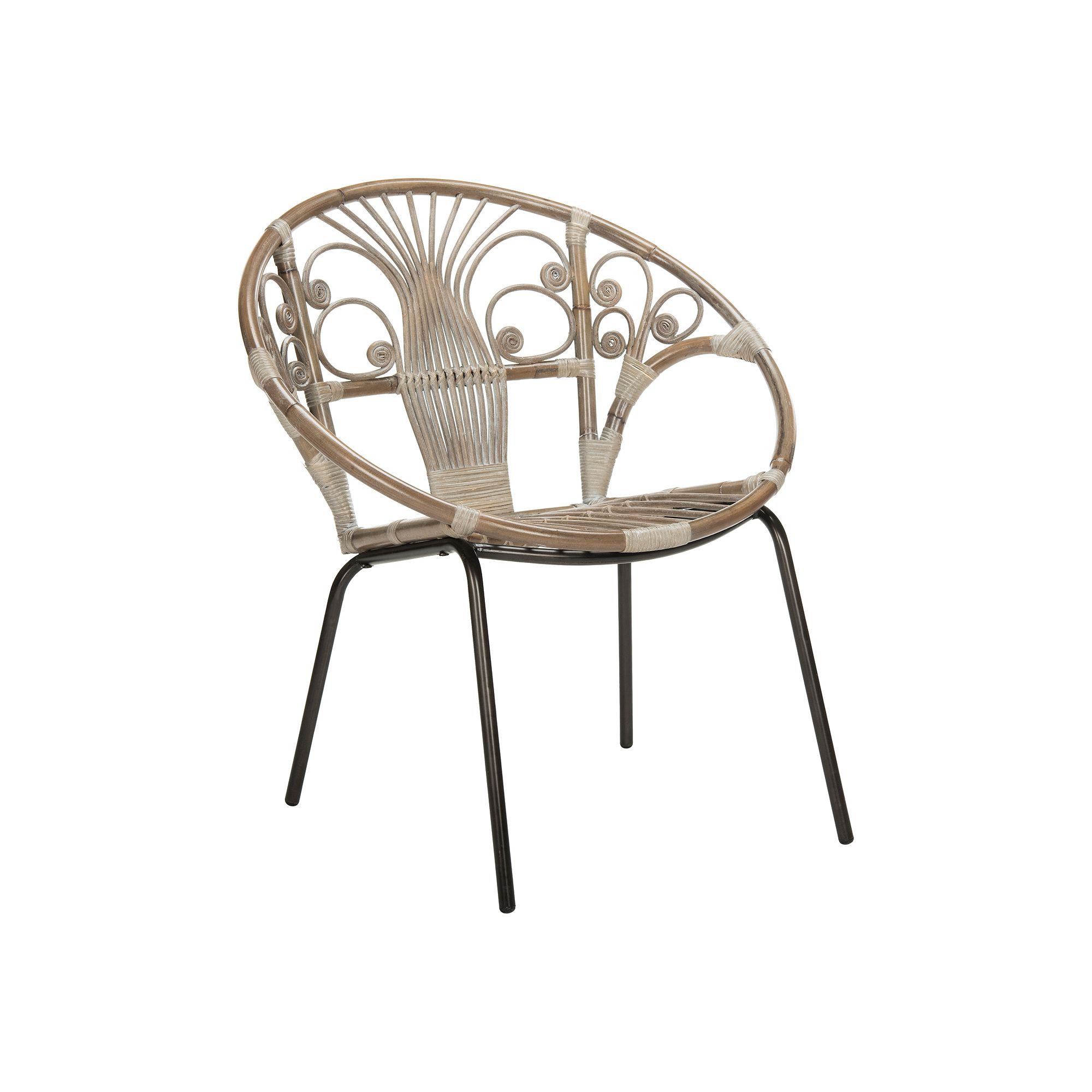 Safavieh Rattan Elegant Accent Chair, Gray White Wash