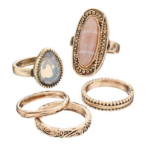 Filigree, Teardrop & Oval Ring Set