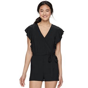 Juniors' Joe B Flutter Sleeve Romper