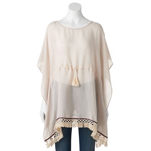 SONOMA Goods for Life™ Drawstring Tassel Crocheted Kimono