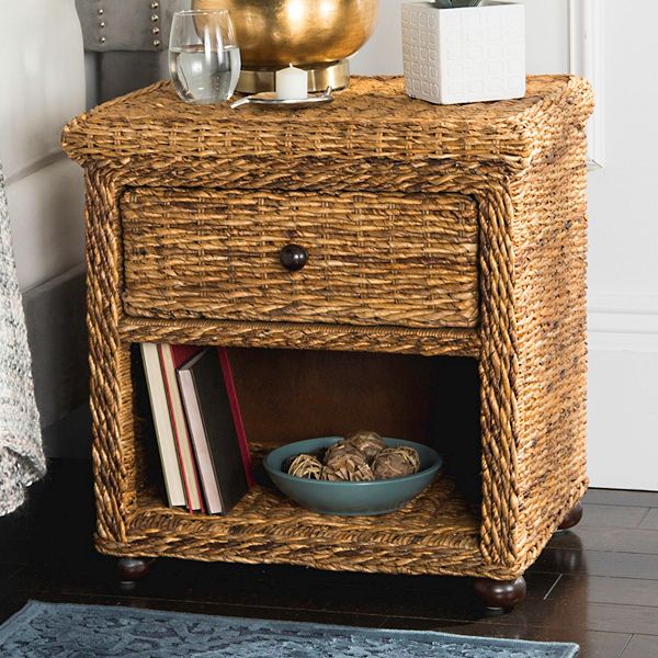 Safavieh Wicker 1 Drawer Nightstand