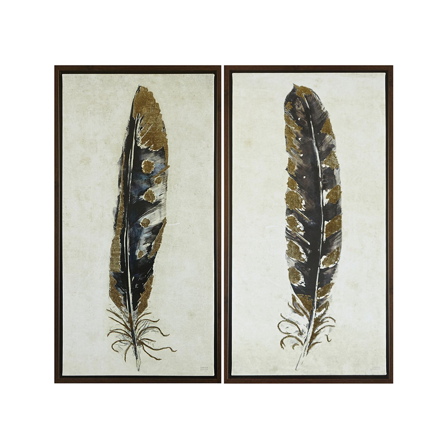 Trademark Fine Art 'Gold Feathers III on White' Canvas Art by