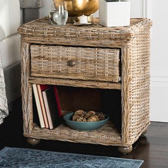 Safavieh Wicker 1-Drawer Nightstand
