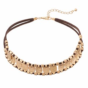 Apt. 9® Textured Oval Faux Suede Choker Necklace