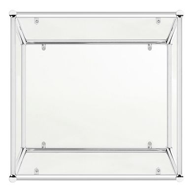 Safavieh Chrome Finish Glass End Table